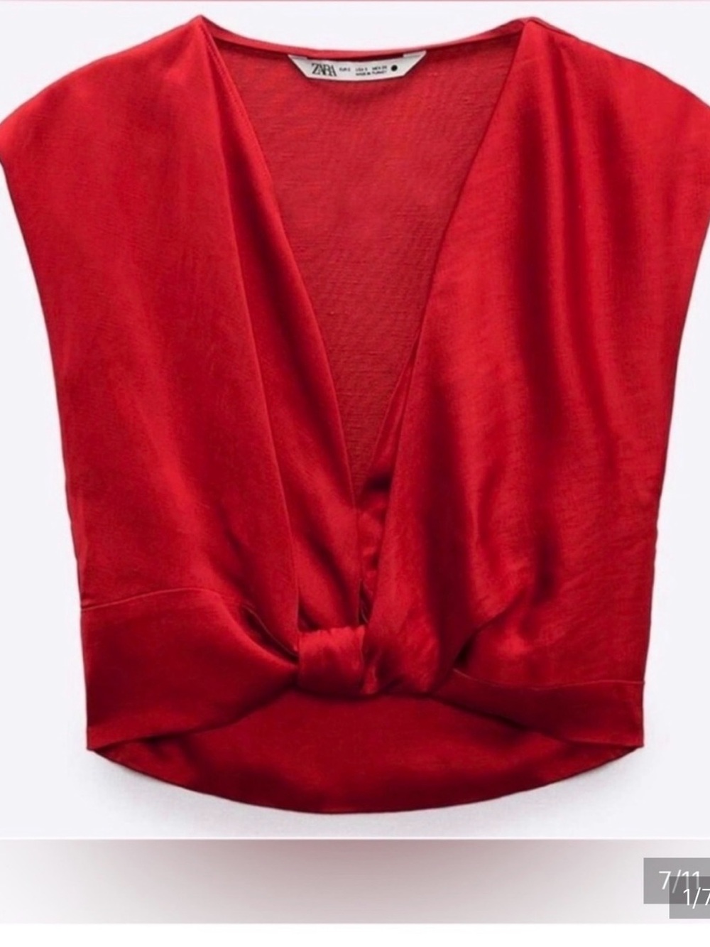 Zara Red Sleeveless Crop Top